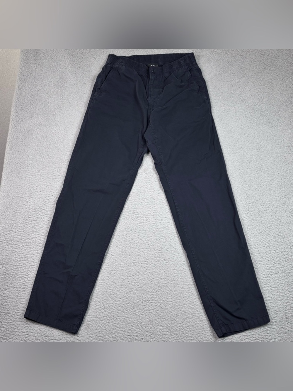 A.P.C. Chino Pants Men's Size 48 Black Elastic Waist Cotton Rue Madame Paris